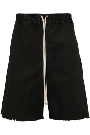 Rick Owens Long Boxers waxed-denim shorts
