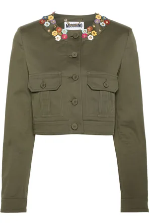 Moschino Floral-appliqué cropped jacket