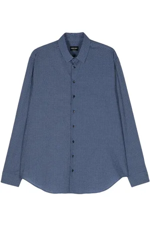 Giorgio Armani Graphic-print crinkled shirt