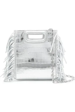 Maje Mini M crocodile-embossed tote bag
