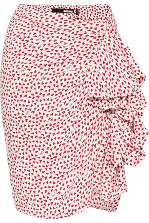 ROTATE Heart-print frilled mini skirt