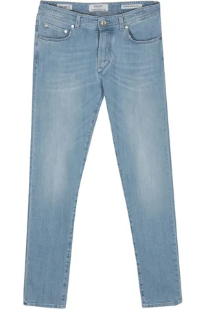 BARBA Low-rise tapered-leg jeans