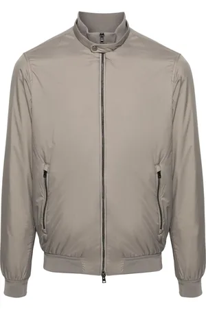 HERNO Ecoage band-collar bomber jacket