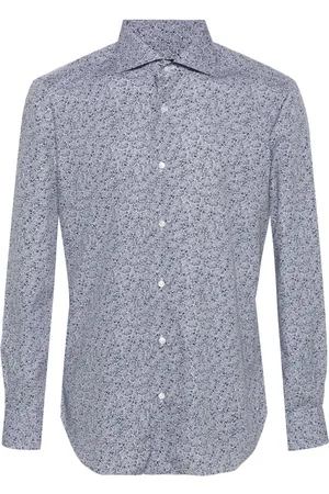 BARBA Floral-print cotton shirt