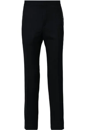 HUGO BOSS Satin-trim tailored trousers