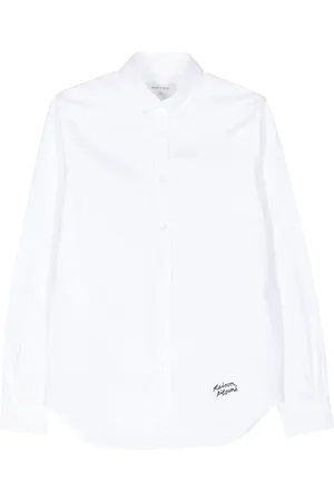 Maison Kitsuné Logo-embroidered cotton shirt