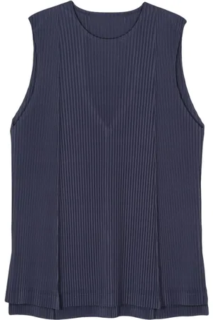 Issey Miyake Pleat-detail plissé-effect tank top