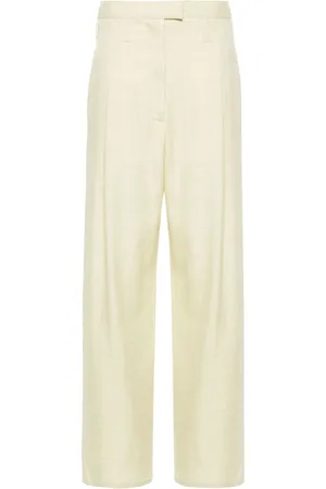Serafini Chambray pleated straight trousers