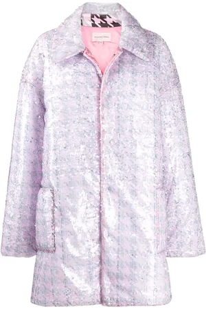 Natasha Zinko Oversized sequinned houndstooth print coat
