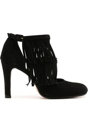 Sarah Chofakian Jean 75mm fringed pumps