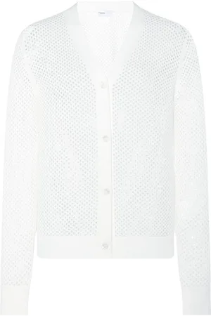 ROSETTA GETTY V-neck mesh cardigan