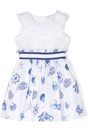 MONNALISA Sea life-print flared cotton dress