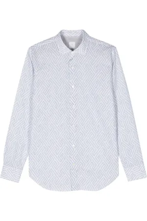 ELEVENTY Geometric-print button-up shirt