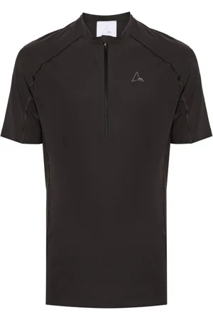 ROA Logo-print zip-up T-shirt