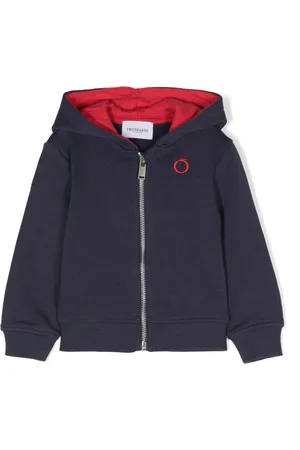 Trussardi Logo-embroidered cotton hoodie
