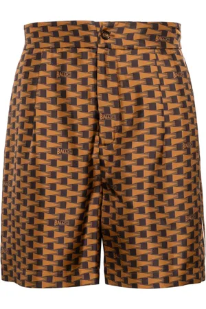 Bally Pennant-print silk shorts
