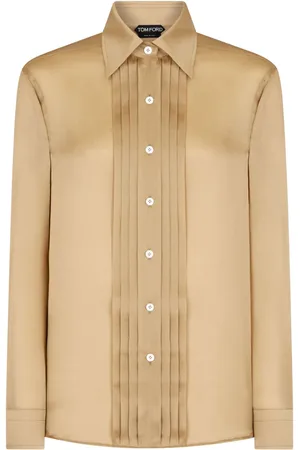 Tom Ford Plisse-panel silk shirt