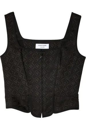 Marine Serre Moon Diamant jacquard corset top