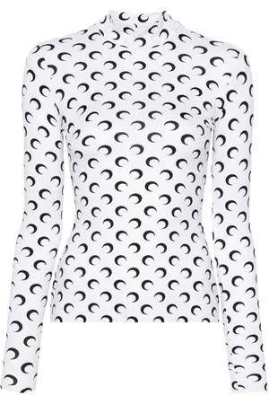 Marine Serre Moon-print mock-neck T-shirt