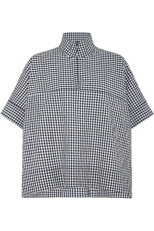 ROSETTA GETTY Gingham quarter-zip shirt