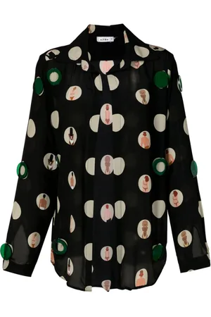 AMIR SLAMA Graphic-print silk blouse