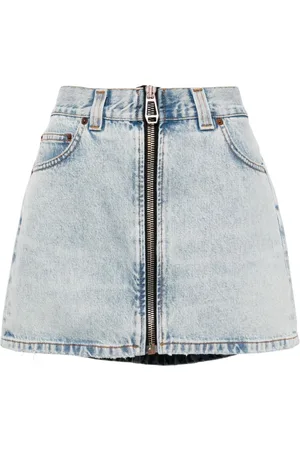 haikure Zip-front denim miniskirt