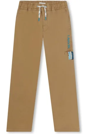 Lanvin Logo-embroidery gabardine trousers