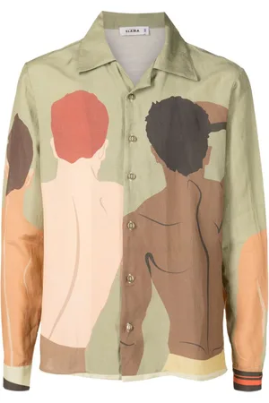 AMIR SLAMA Graphic-print long-sleeved shirt
