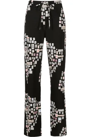 AMIR SLAMA Text-print straight-leg trousers