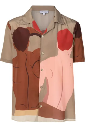 AMIR SLAMA Graphic-print silk shirt