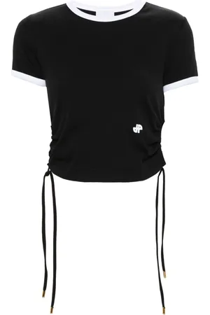 Patou Ribbed-knit cut-out T-shirt