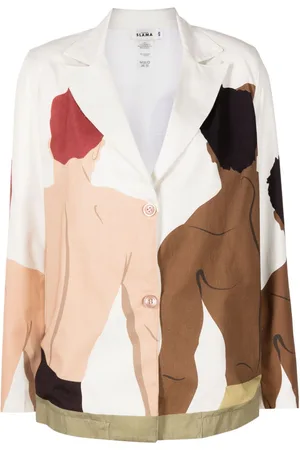 AMIR SLAMA Swimmer-print cotton jacket