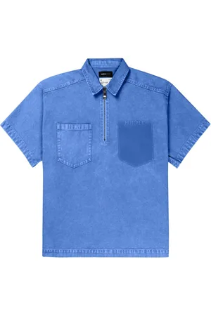 Purple Brand Logo-embroidered missing-pocket polo shirt