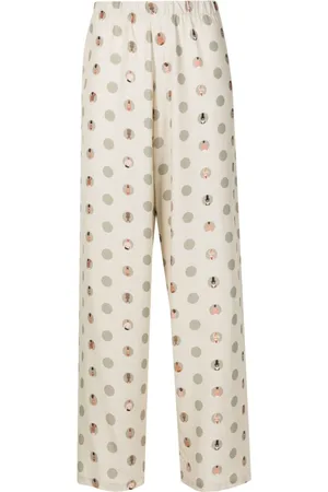 AMIR SLAMA Graphic-print straight-leg trousers
