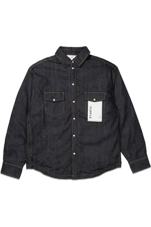 Purple Brand Logo-appliqué denim jacket