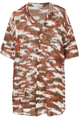 AMIR SLAMA Mélange crochet-knit shirt