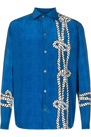AMIR SLAMA Knot-print silk-satin shirt
