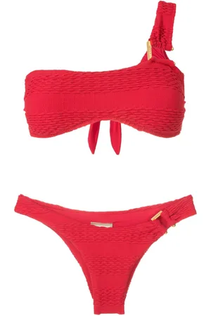 AMIR SLAMA Textured-finish one-shoulder bikini