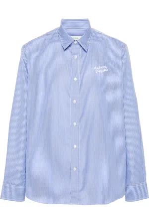 Maison Kitsuné Logo-embroidered cotton shirt