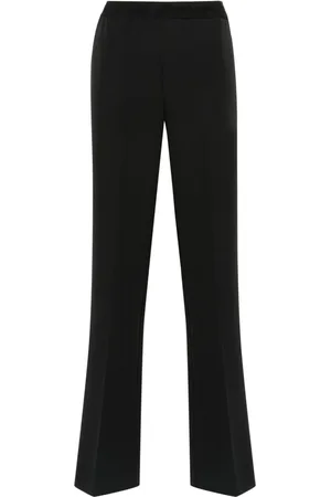 Ermanno Firenze Logo-waistband straight-leg trousers