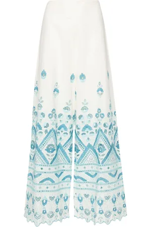 Etro Embroidered-detail cotton trousers