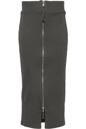 THOM KROM Fine-ribbed zipped midi skirt