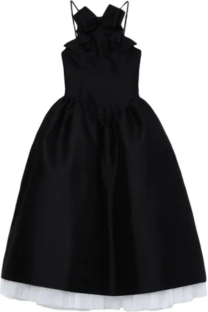Shushu/Tong Bow-detail flared midi dress
