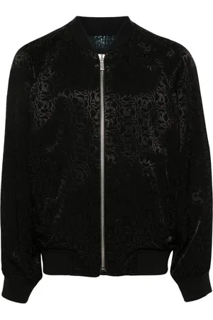 Roberto Cavalli Logo-jacquard bomber jacket