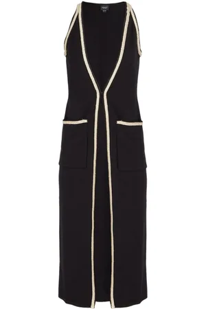 Giambattista Valli Contrast-trim sleeveless kaftan
