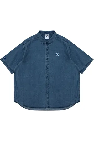 A Bathing Ape Logo-applique denim shirt