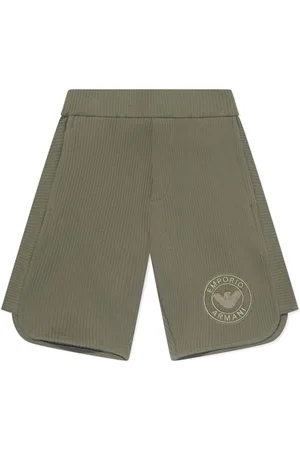 Emporio Armani Logo-embroidered ribbed shorts
