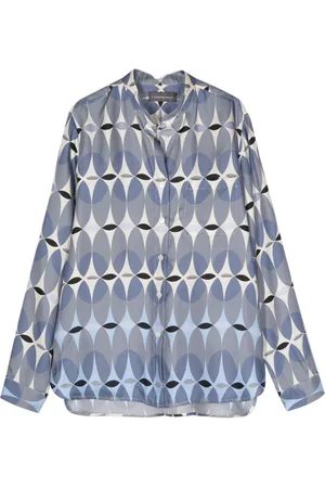 LORENA ANTONIAZZI Monogram-pattern silk shirt