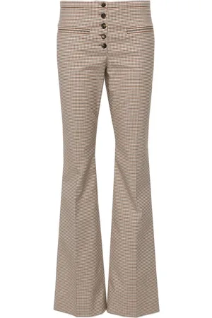 Courrèges Shepherd-check flared trousers