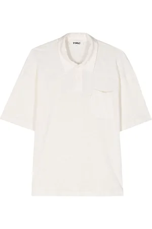 YMC Ivy linen blend polo shirt